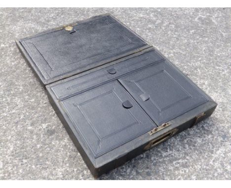A leather bound campaign writing slope by Mansfield of Dublin – 'W. Ord Mackenzie - 3rd Light Dragoons, 8th Jan 1860', 16” ac