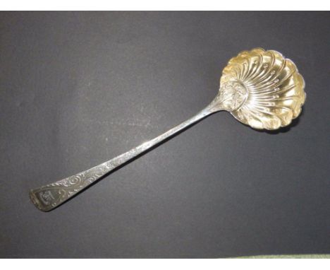 A crested silver ladle – 'Nobilis Ira' – London 1806,  12”