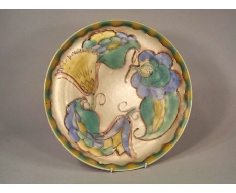 CARLTON WARE.
A Carlton Ware wall plaque, with tubelined flowers pattern, No.3945.
33cm.