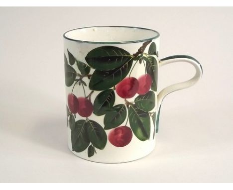 WEMYSS POTTERY.
A 19th century Wemyss Pottery mug. Impressed & painted Wemyss marks & blue stamped T. Goode & Co. mark to bas