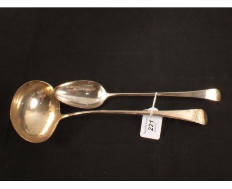 A silver soup ladle and serving spoon, London 1794, makers Richard Crossley and George Wintle