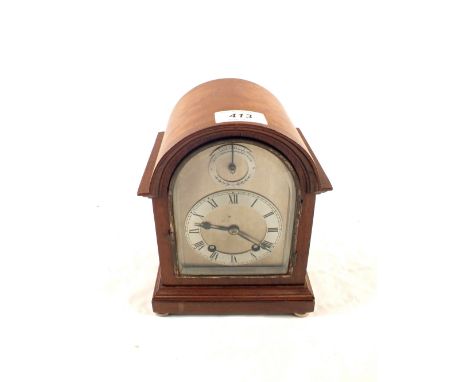A mahogany cased mantel clock with Coventry Astral movement