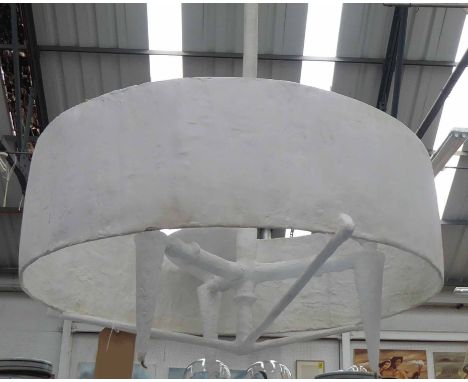 CEILING LIGHT, contemporary plaster design, 117cm Drop. 