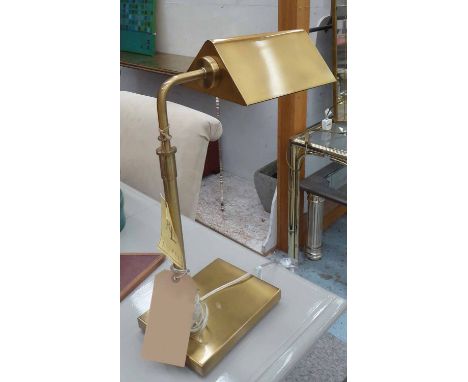 RALPH LAUREN RETRO BANKERS STYLE TABLE LAMP, adjustable in a brass finish.