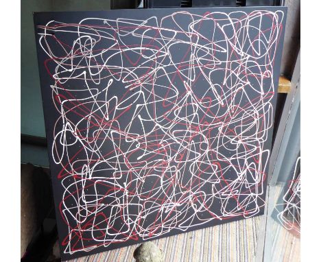 CONTEMPORARY SCHOOL UNTITLED ABSTRACT, with light up detail, 120cm x 120cm.