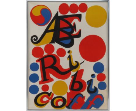 Alexander Calder, American (1898-1976) Color Lithograph "Abe Ribicoff". Signed and numbered in pencil 57/90. Toning, staining