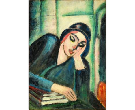 J nos Kmetty, Hungarian (1889-1975) Oil on Artist Board, Portrait of Woman. Signed lower right. Good condition. Measures 17-1