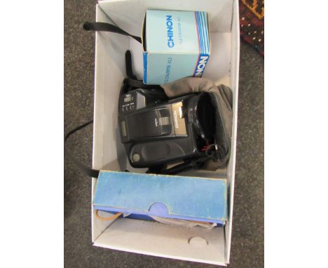 A Chinon Genesis&nbsp; 35mm camera with extra X13 tele converter, Kiev-Vega miniature spy 16mm camera with extra lens (boxed)