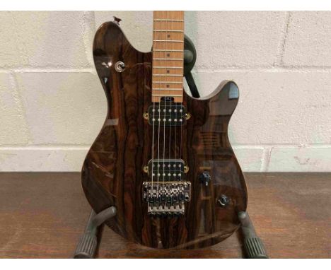 An EVH (Eddie Van Halen) Wolfgang standard electric guitar with ziricote finish, Stagg soft case 
