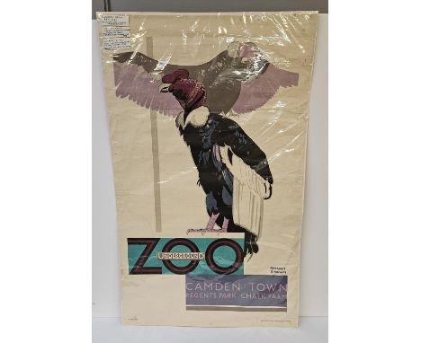 Gregory F Brown (1887-1941) RA British, 'Zoo', 1930 a rare London Zoo, Camden Town, Regents Park, Chalk Farm Underground adve