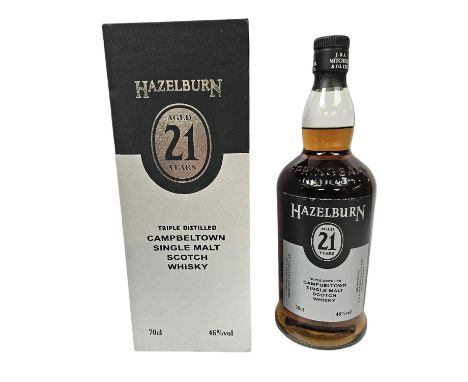 Hazelburn Aged 21 Year Triple distilled Campbelltown Single Malt Scotch Whiskey 70cl 46% Vol Boxed 
