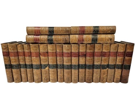 The Works of William Makepeace Thackeray 21 volumes half-titles, plates and illustrations, some light foxing, tan half calf, 