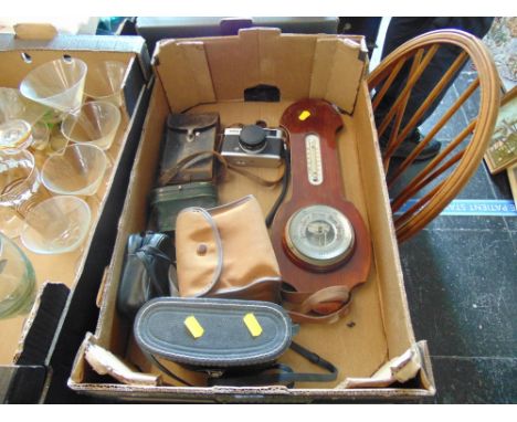 A qty of cameras, barometer etc.