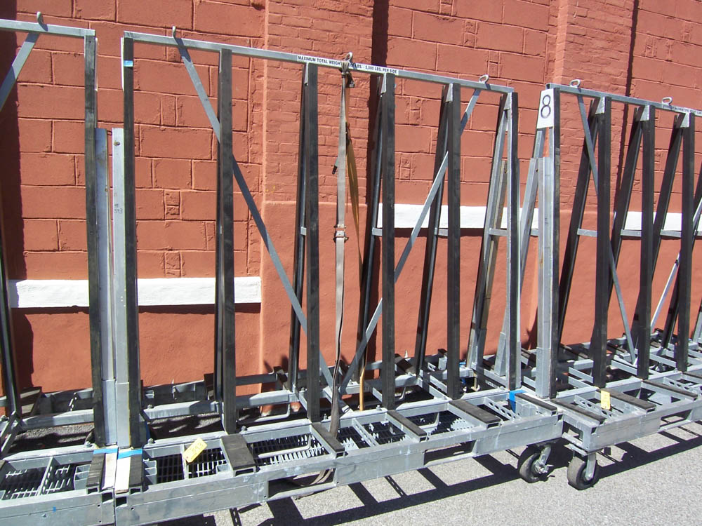 5,000 LB CAPACITY PER SIDE ROLLING GLASS RACK