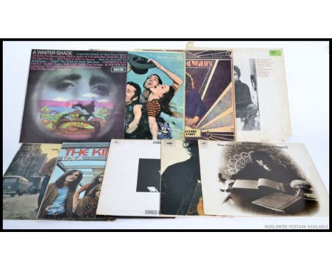 A collection of long play vinyl albums to include Bob Dylan -FreeWheelin, Greatest Hits and Another Side Of Bob Dylan, The Ki