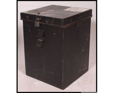 A vintage 20th century political tin painted polling/ballot box H 46cm W 33cm