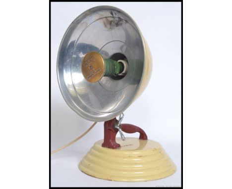 A vintage mid century ' The Barber ' metal Industrial heat lamp ideal for conversion as a desk lamp - anglepoise. Measure: 27