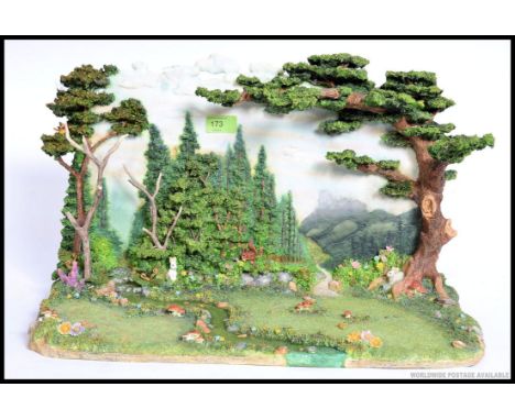 A much sort after Faerie Glen ceramic painted woodland display diorama, hard to find retaining it's original box and packagin