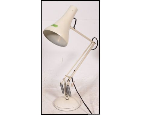 A vintage industrial style white Herbert Terry anglepoise reading lamp light
