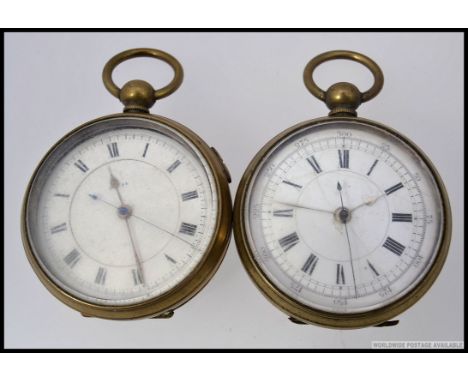 A 20th century Tell chronometer / pocket watch. The dial with serial no 60744 which matches the movement. Set within brass ca