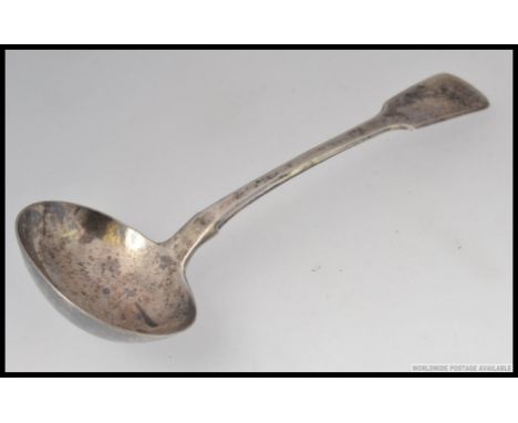 A Georgian silver hallmarked ladle having a London assay mark dated to 1805. 44.9g