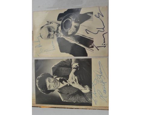 AUTOGRAPHS: An album of vintage autographs and signed photographs of TV / Film / Music celebrities to include: Lionel Blair, 