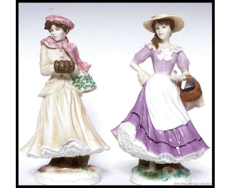 A Royal Worcester figurine entitled ' Autumn ' Limited edition 4363 of 7000. Together with another Royal Worcester Figurine '