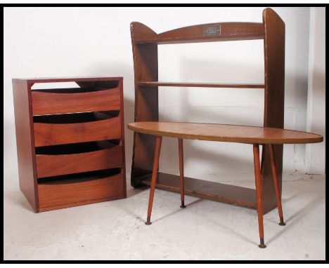 A collection of vintage and retro furniture to include a G - Plan small chest of drawers, retro coffee table and a 1950's ope