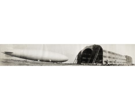 PANORAMASCLEMENTS (RELL SAM) 'ZR-3 Entering Hangar First Time, Naval Air Station, Lakehurst, N.J., Oct 15-1924',  captioned a