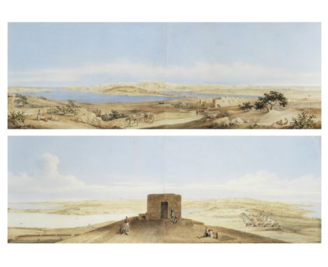 Attributed to Lieutenant-General Gaspard Le Marchant Tupper (British, 1826-1906)Two panoramic views of Malta: - A view lookin
