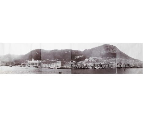 PANORAMASFine panorama of Hong Kong viewed from Kowloon, attributable to H. Koshino,  8-part panorama (joined as 2 sheets), a
