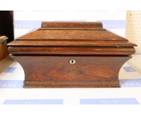 A large 19th century Rosewood tea caddy with fitted interior width 10ins&nbsp;