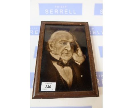 A ceramic porcelain plaque of a late 19th century figure