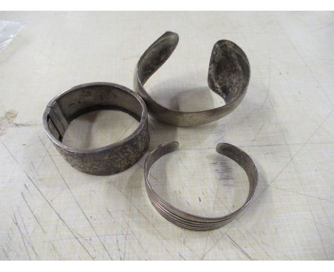 A silver bracelet together with an Arts and Crafts style bangle&nbsp;&nbsp;