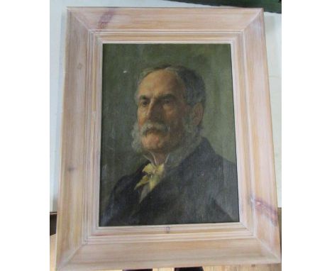 An Antique oil on canvas, portrait of a man with moustache, 16ins x 12ins