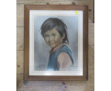 J A Hulbert, pastel, portrait, 14.5ins x 12ins