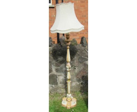 A painted lamp standard, height 69ins