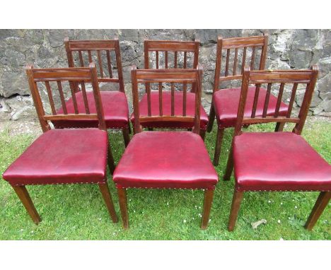 &nbsp;A set of six 19th century mahogany dining chairs with reeded stick backs&nbsp;