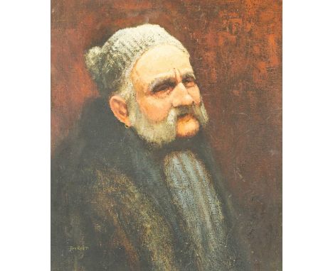Roy RAY (1936-2021) The Penzance Organ Grinder Oil on card, signed, titled possibly by a different hand verso, 46cm x 40cm.
S