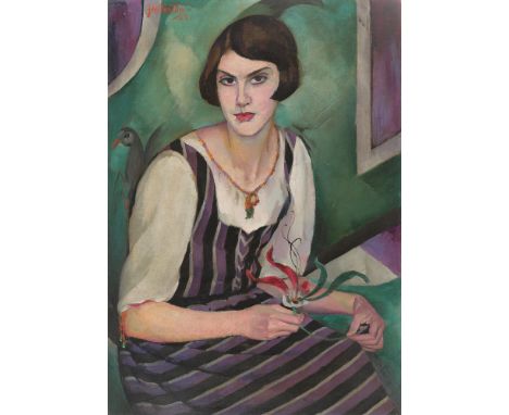 (See English version below)August Heitmüller (Gümmer bei Hannover 1873 – 1935 Hannover). Porträt Dagmar Laaser. 1923Öl auf Le