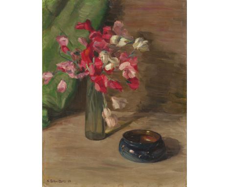 (See English version below)Kurt Schwitters (Hannover 1887 – 1948 Ambleside/England). „Ohne Titel (Stilleben mit roten Blumen)