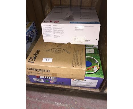 A baby monitor, TV wall bracket and a swing set 