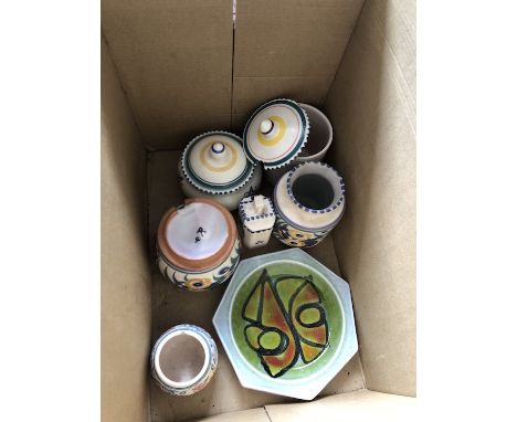 A box of Poole pottery 