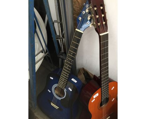 A Stagg guitar 3/4 size, model SW201, electric blue finish 