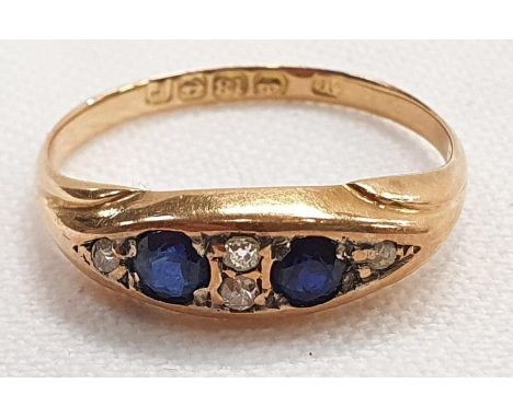 18ct diamond and sapphire ring. 