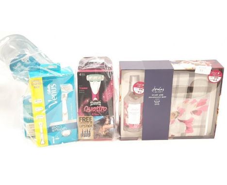 Gillette Venus and Wilkinson Sword razors and a Joules gift set (Ref 53/92/111). 