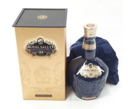 Boxed 70cl Royal Salute 21Y Blended Scotch Whiskey. 