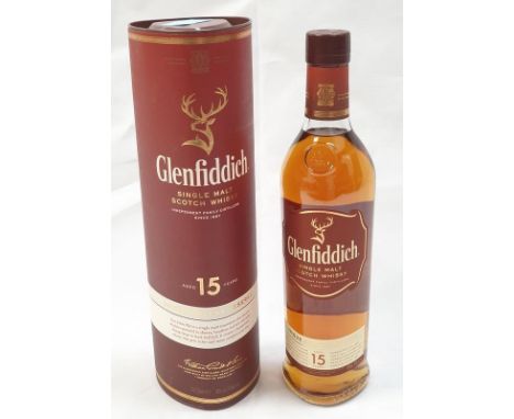 Glenfiddich 70cl 15 year Single Malt Scotch whiskey (Ref 233). 