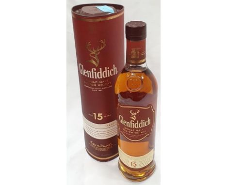 70cl boxed bottle of Glenfiddich 15Y Single Malt Scotch Whiskey (Ref 233). 