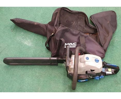 Mac Callister petrol chainsaw with bag (REF 76). 